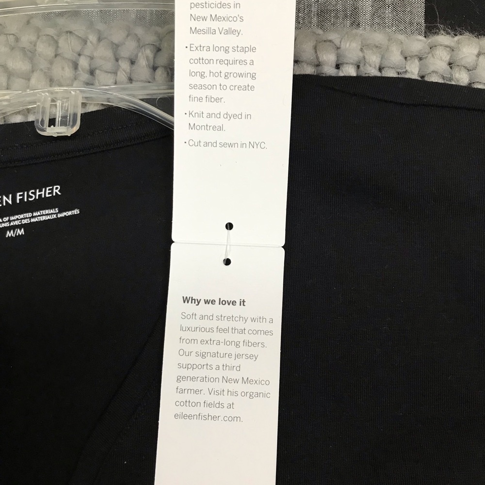 Eileen Fisher NWT Organic Cotton Jersey V- neck dress - M - Picture 4 of 6